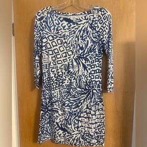 EUC Blue and White Print Lilly Pulitzer Sophie Dress